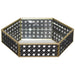 BLACK/GOLD HEXAGON TRAY 23X20X5CM TRANS NATAL CUT GLASS