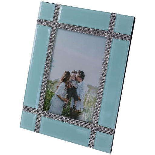 TIFFANY GREEN PHOTO FRAME 23X18CM TRANS NATAL CUT GLASS