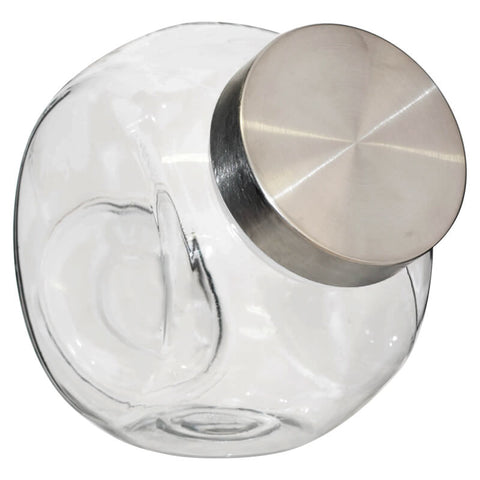 ANGLED COOKIE JAR 17CM 1500ML TRANS NATAL CUT GLASS