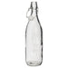 BOTTLE CLIP TOP 32X8.5CM 1000ML TRANS NATAL CUT GLASS