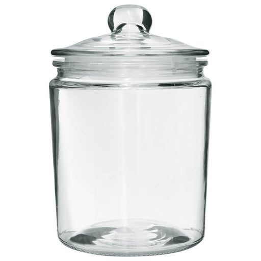 CLASSIC 2LT GLASS JAR 21X15X15CM TRANS NATAL CUT GLASS