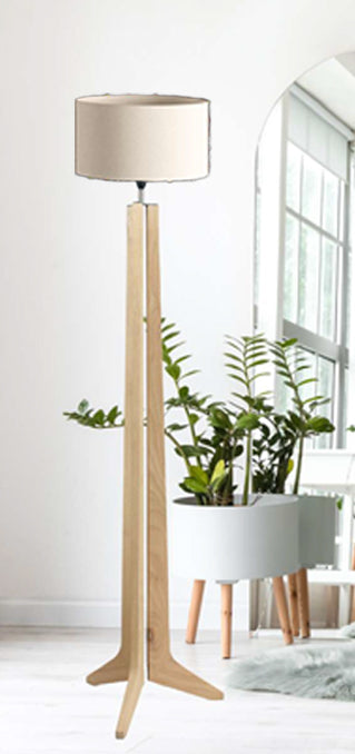 TRUDUEAX FLOOR LAMP WITH SHADE NOLDEN BROTHERS WOODEN