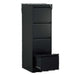 vertical filing cabinet with 4 drawers in black