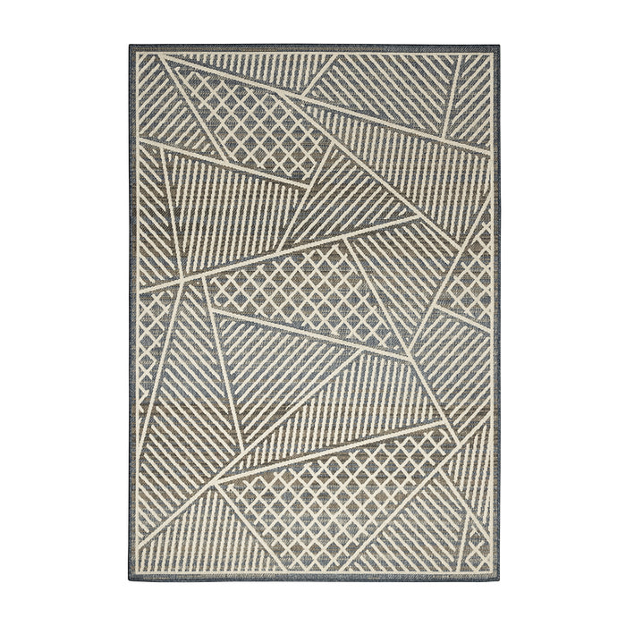 WEATHER WEAVE RUG 160X235 - 70 Grey line patterned rug