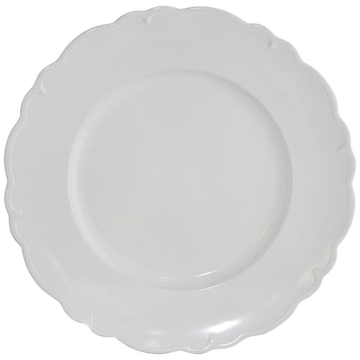 SCALLOP WHITE UNDERPLATE 33CM S/6 TRANS NATAL CUT GLASS