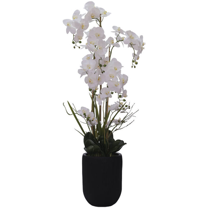 REAL TOUCH WHITE ORCHID/POT 150CM TRANS NATAL CUT GLASS