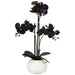 PURPLE BLACK ORCHID IN POT 56CM TRANS NATAL CUT GLASS