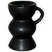 BLACK HANDLED CANDLE HOLDER 10CM TRANS NATAL CUT GLASS