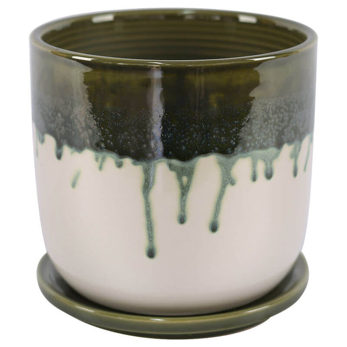 GRIN POT WITH TRAY 15CM TRANS NATAL CUT GLASS