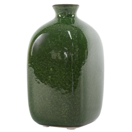 GREEN TALIA POSY VASE 13.5X7.5CM TRANS NATAL CUT GLASS