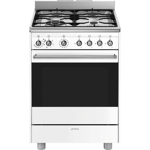 SMEG 60CM 4 BRN GAS/ELEC STOVE WHITE SMEG