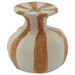 CARAMEL STRIPE CANDLE HOLDER 10CM TRANS NATAL CUT GLASS