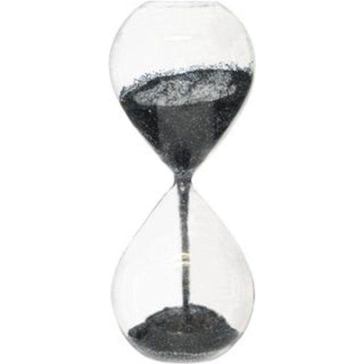 BLACK GLITTER HOURGLASS 24CM