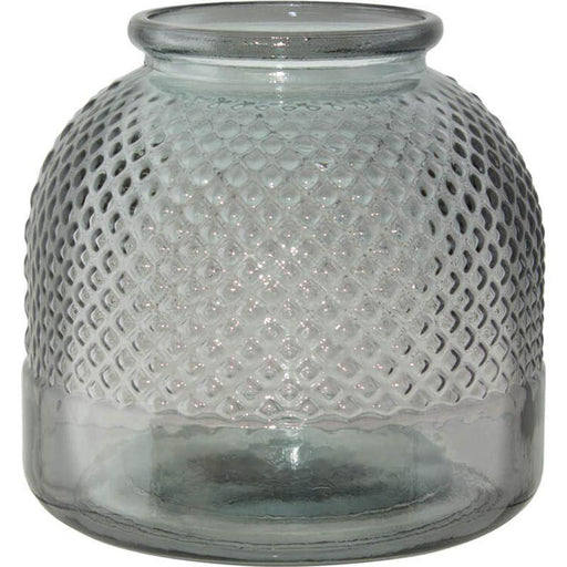 DIAMANTE SEA GREY VASE 24CM