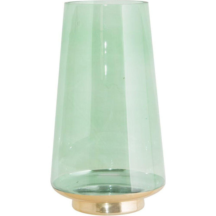 MINT GREEN VASE GOLD BASE 30 CM